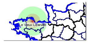 Localisation d'un toponyme en France